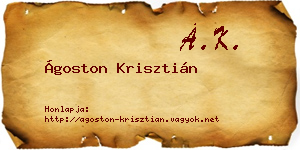 Ágoston Krisztián névjegykártya
