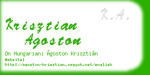 krisztian agoston business card