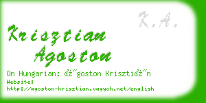 krisztian agoston business card